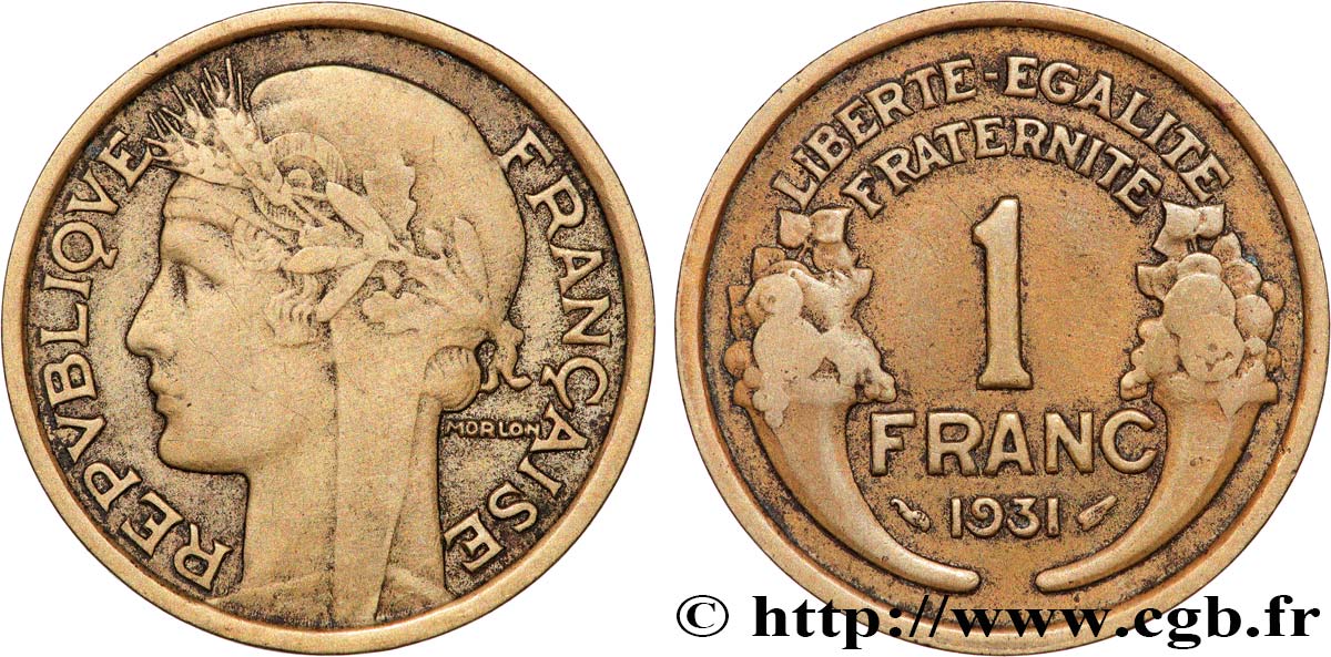 1 franc Morlon 1931 Paris F.219/2 VF 