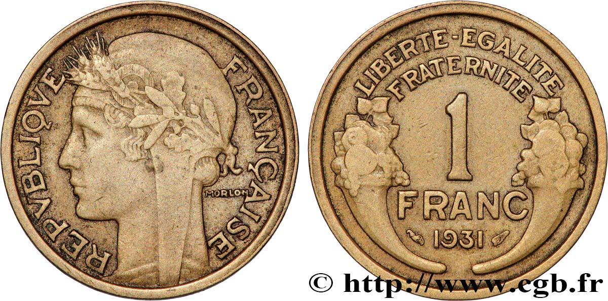 1 franc Morlon 1931 Paris F.219/2 VF 