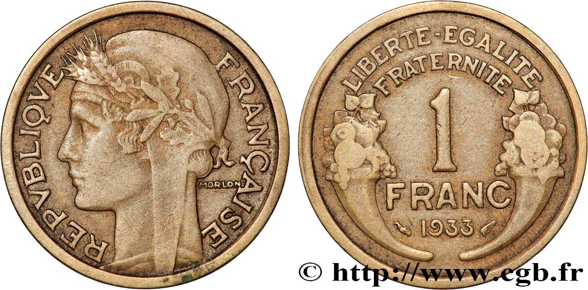 1 franc Morlon 1933  F.219/4 VF 