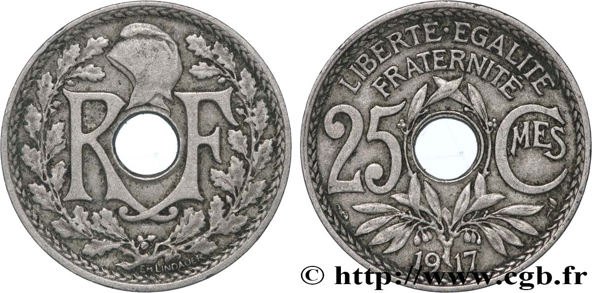 25 centimes Lindauer 1917  F.171/1 VF 