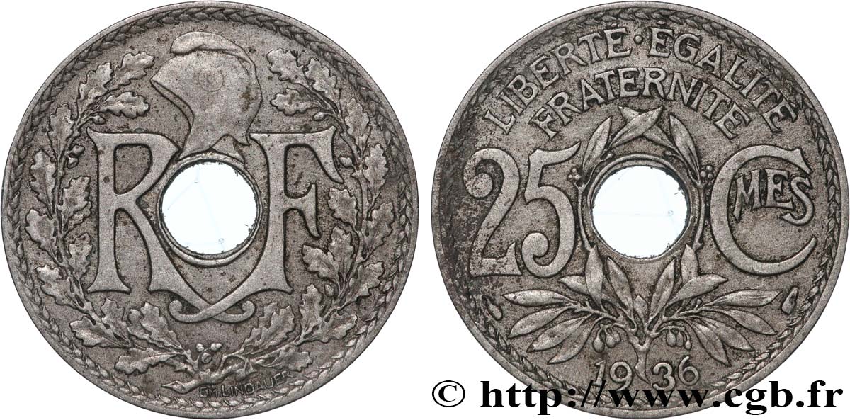 25 centimes Lindauer 1936  F.171/19 BC+ 