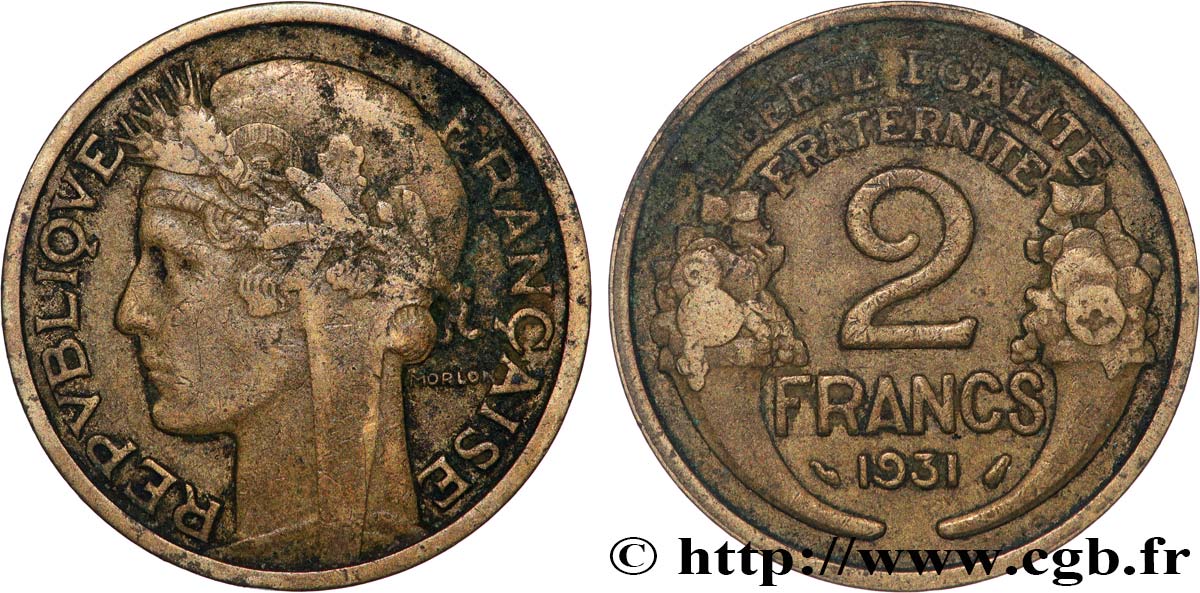 2 francs Morlon 1931  F.268/2 VF 