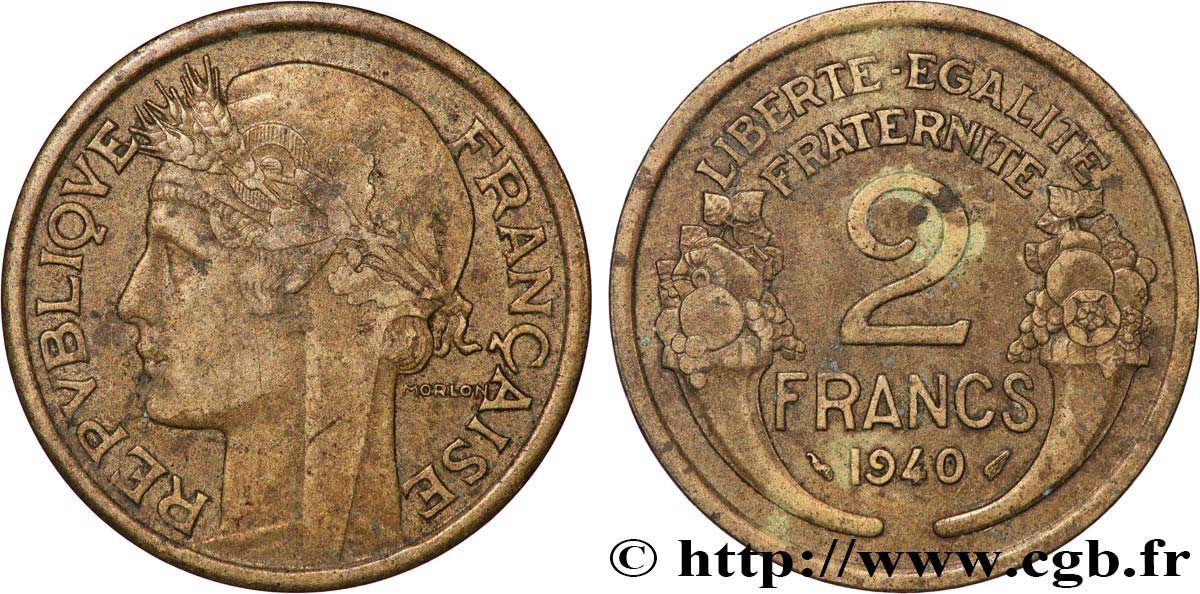 2 francs Morlon 1940  F.268/13 XF 