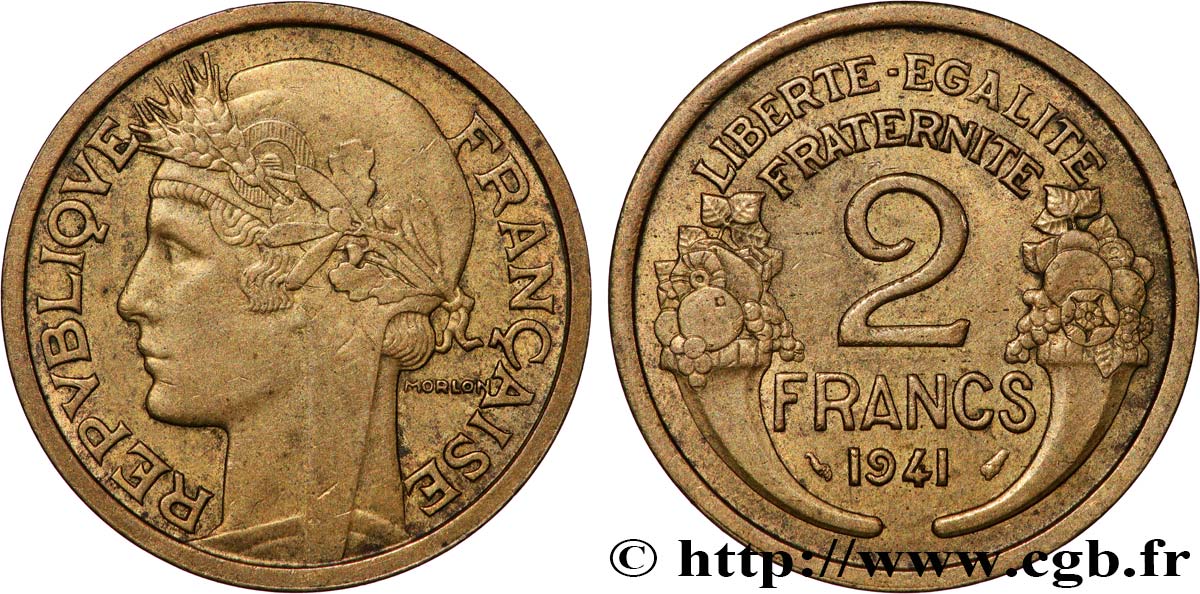 2 francs Morlon 1941  F.268/14 SUP+ 