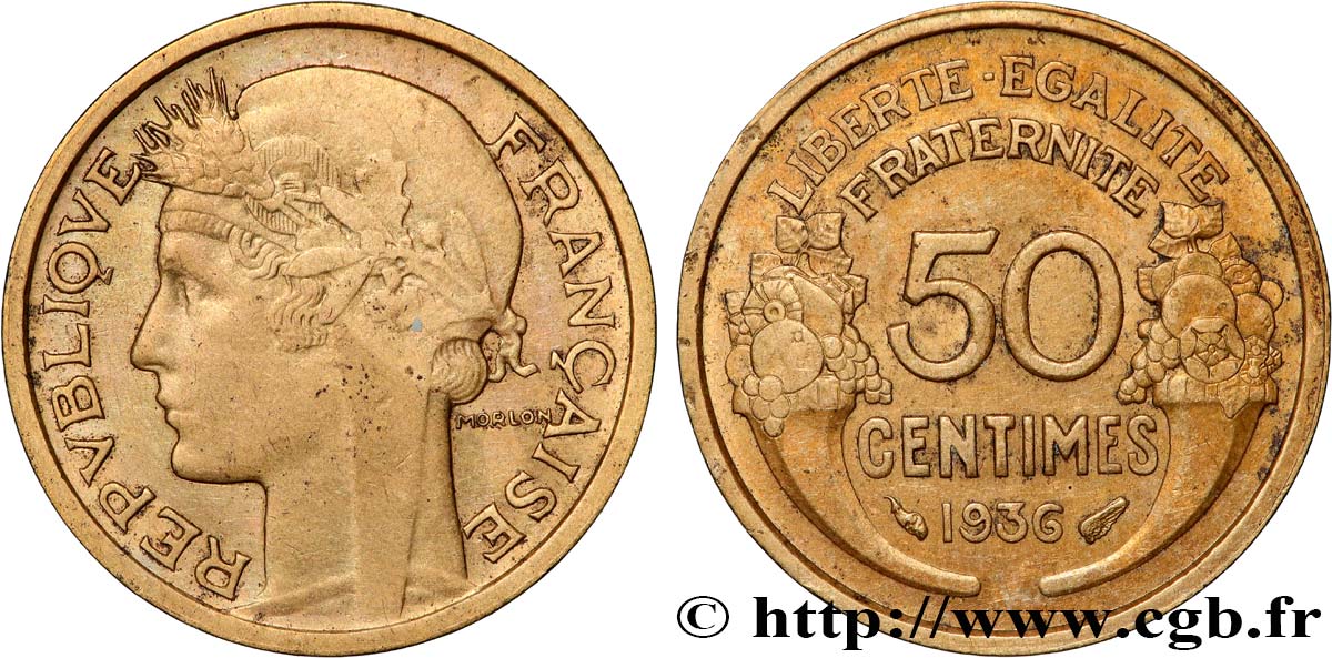50 centimes Morlon 1936  F.192/12 TB 
