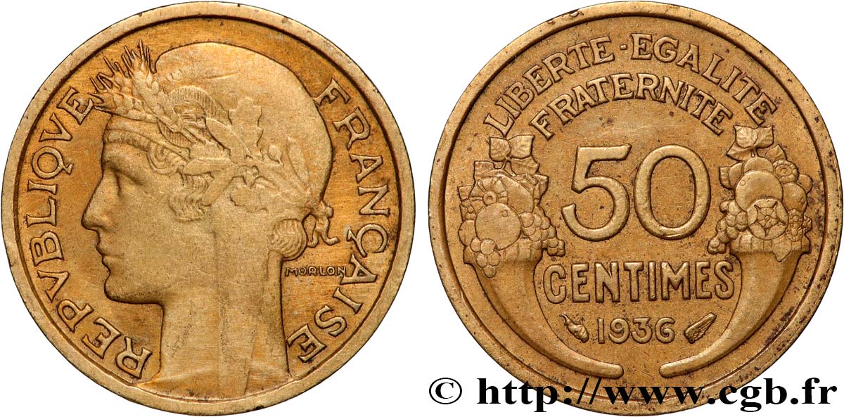 50 centimes Morlon 1936  F.192/12 TB 