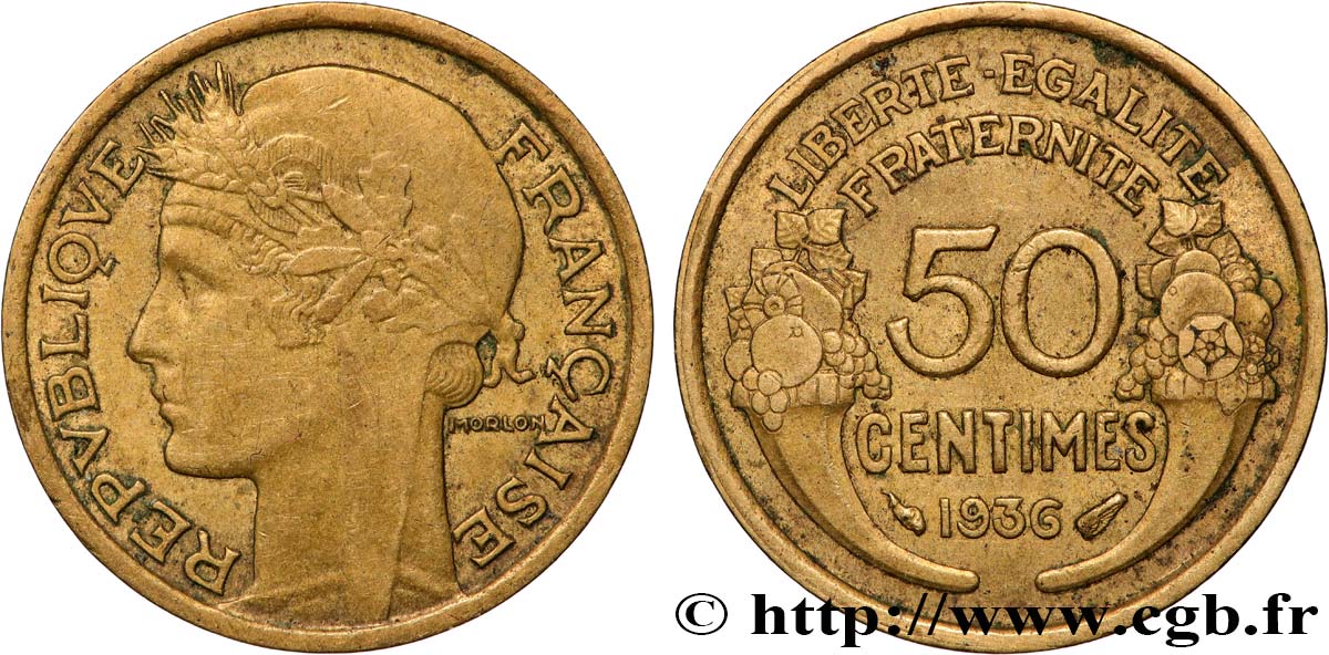 50 centimes Morlon 1936  F.192/12 XF 