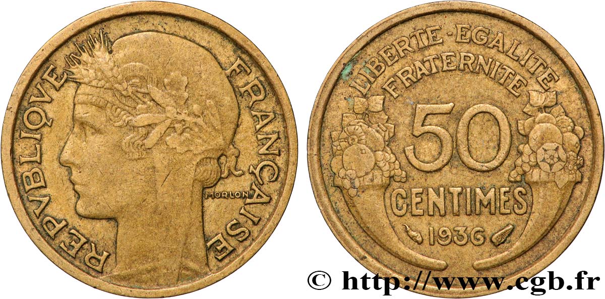 50 centimes Morlon 1936  F.192/12 XF 