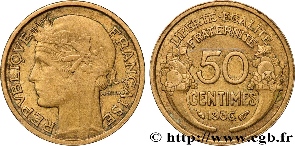 50 centimes Morlon 1936  F.192/12 TTB 