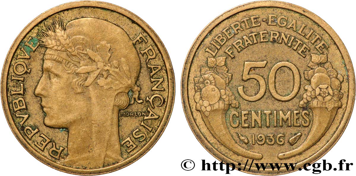 50 centimes Morlon 1936  F.192/12 XF 