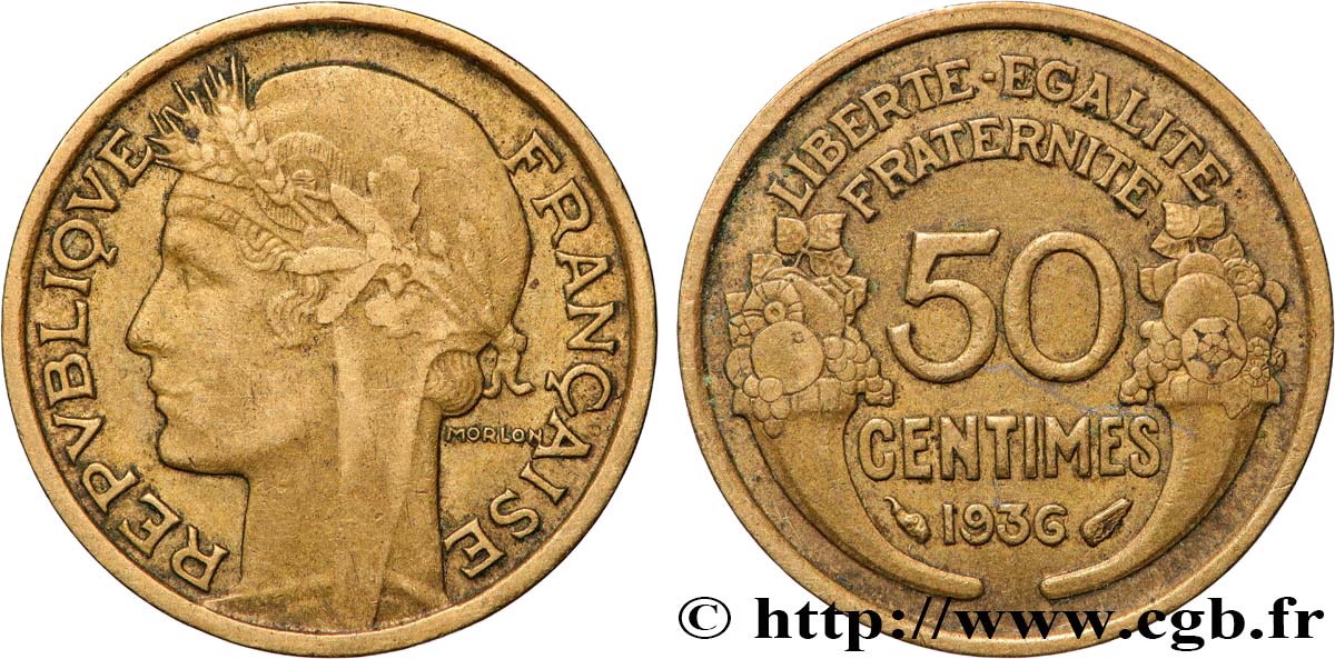 50 centimes Morlon 1936  F.192/12 TB+ 