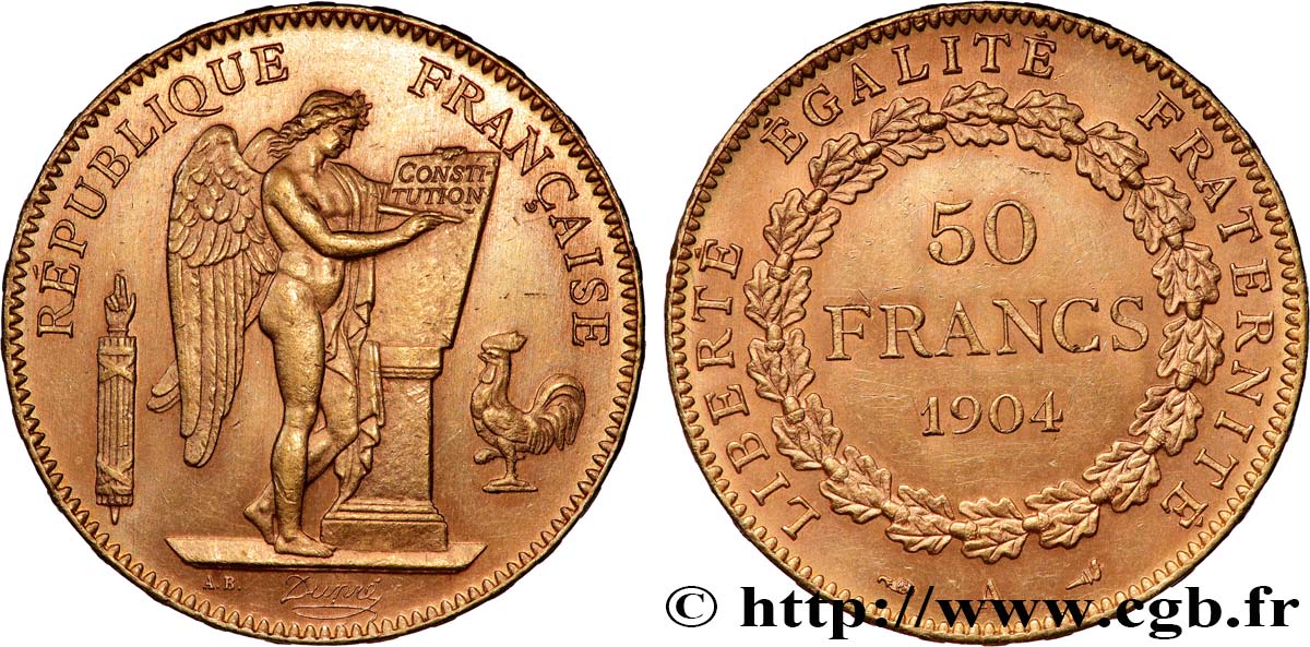 50 francs or Génie 1904 Paris F.549/6 SUP62 