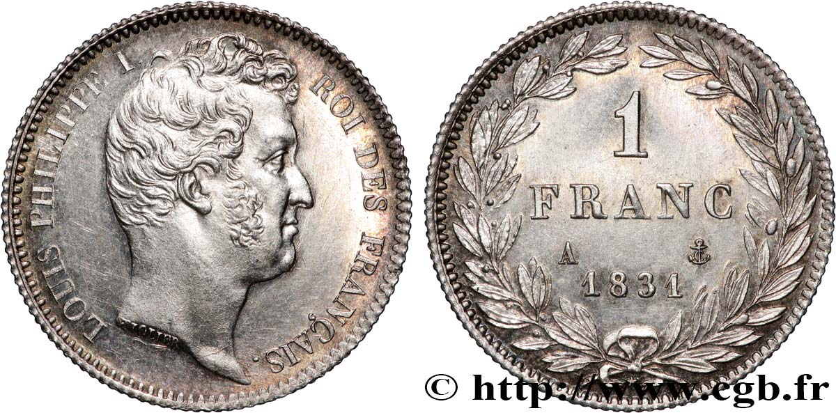 1 franc Louis-Philippe, tête nue 1831 Paris F.209/1 SPL64 