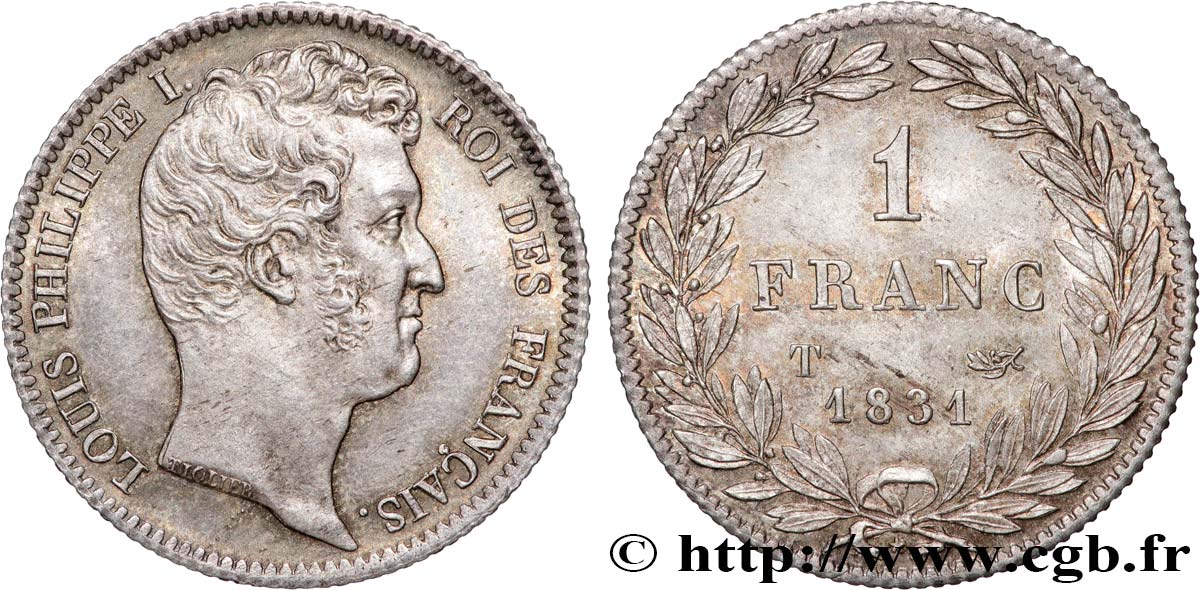 1 franc Louis-Philippe, tête nue 1831 Nantes F.209/11 MS63 