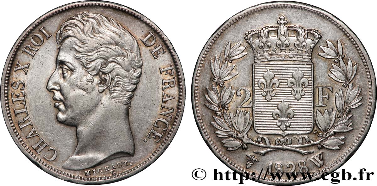 2 francs Charles X 1828 Lille F.258/48 TTB+ 