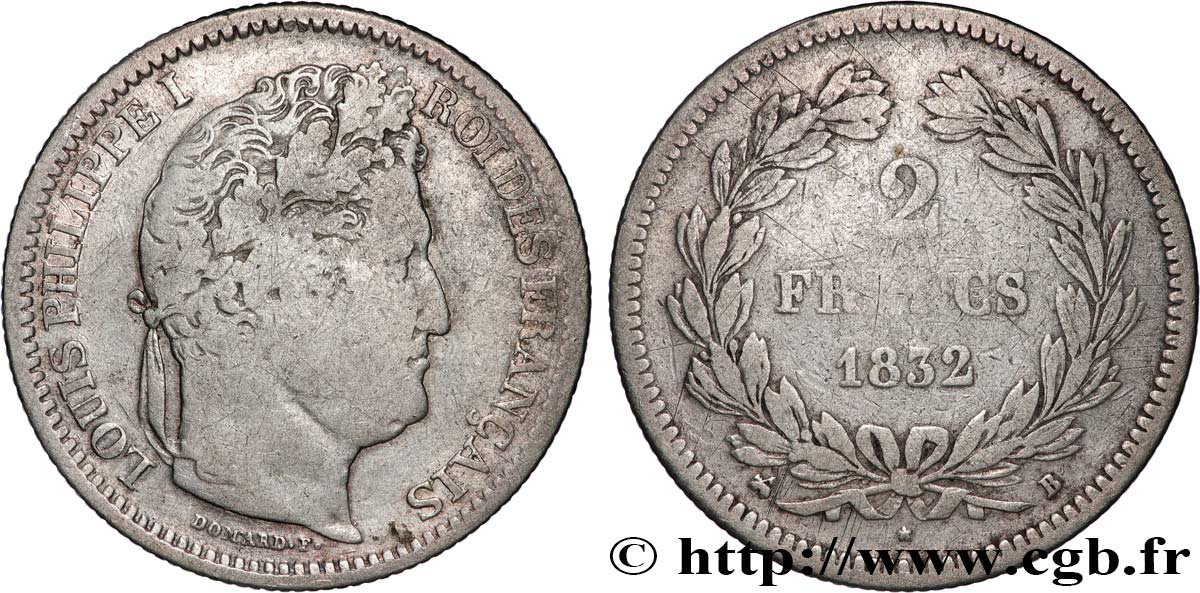 2 francs Louis-Philippe 1832 Rouen F.260/5 B12 