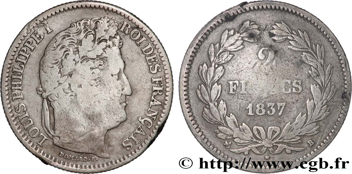 2 francs Louis-Philippe 1837 Rouen F.260/59 RC12 