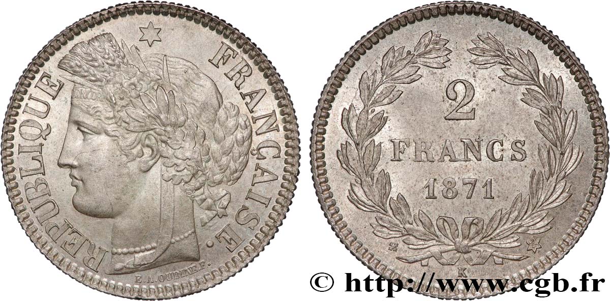 2 francs Cérès, sans légende 1871 Bordeaux F.264/4 SC63 