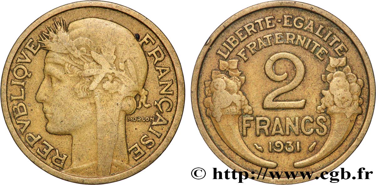 2 francs Morlon 1931  F.268/2 B+ 