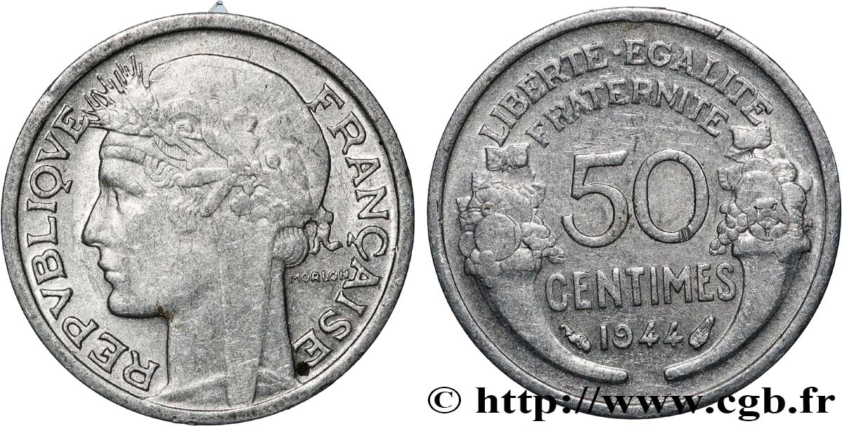 50 centimes Morlon, légère 1944  F.194/3 TTB+ 