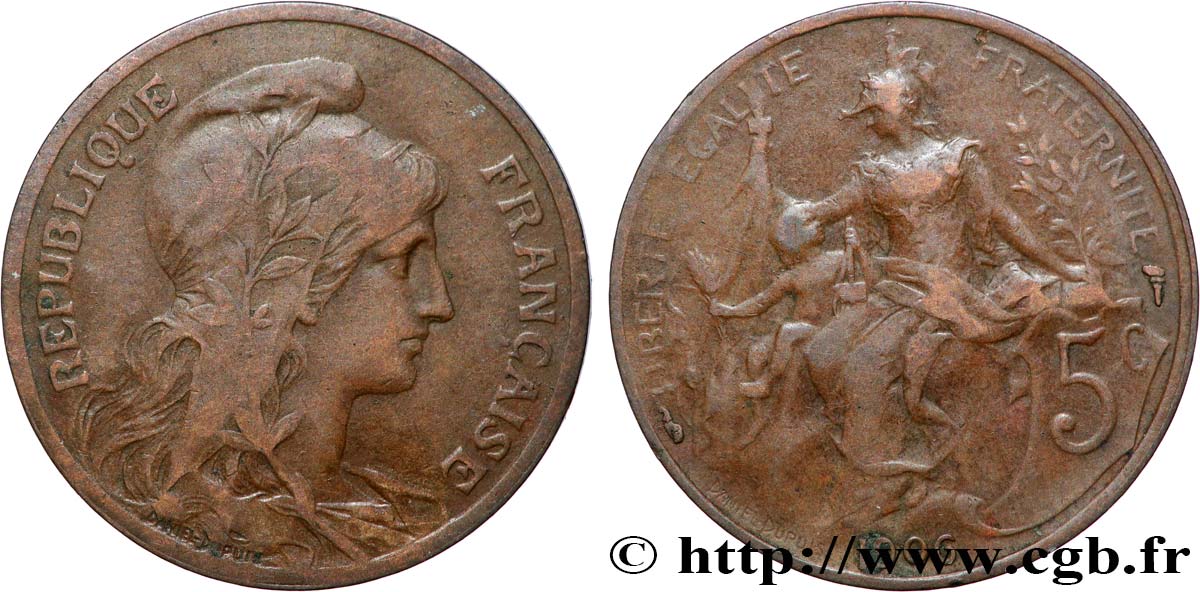 5 centimes Daniel-Dupuis 1906  F.119/16 RC+ 