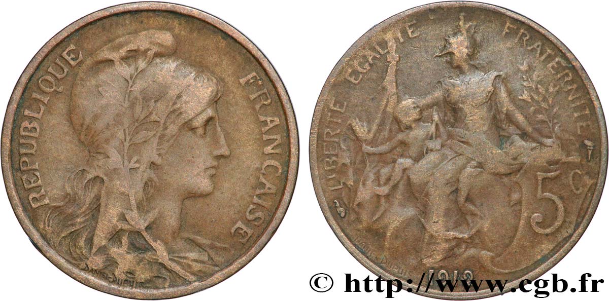 5 centimes Daniel-Dupuis 1912  F.119/24 TB20 