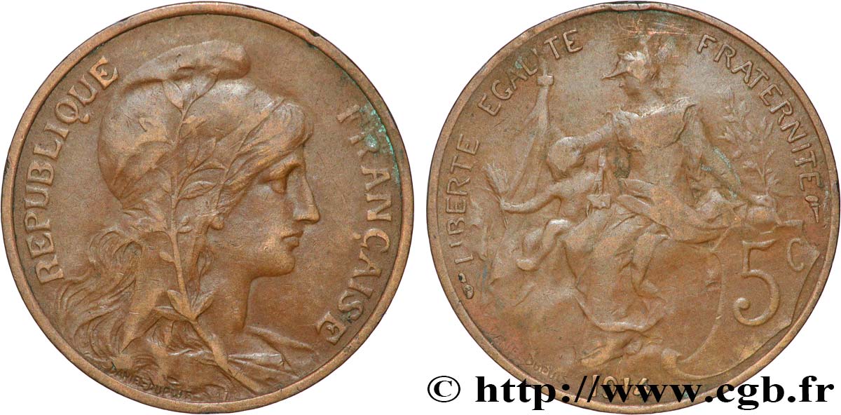 5 centimes Daniel-Dupuis 1914  F.119/26 TB 