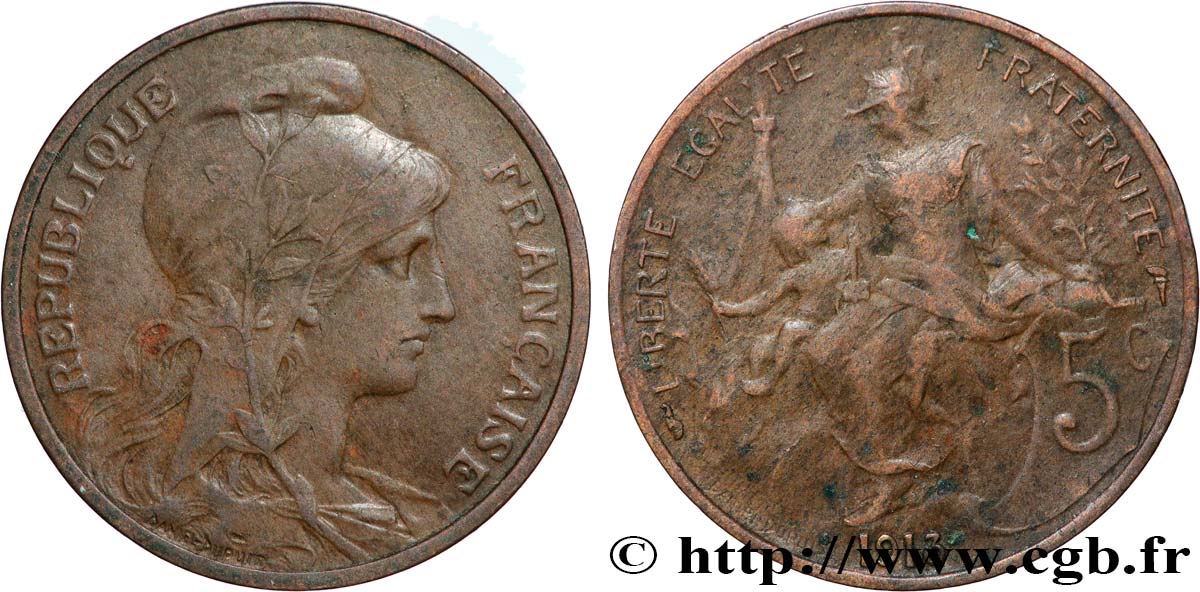 5 centimes Daniel-Dupuis 1913  F.119/25 VF 