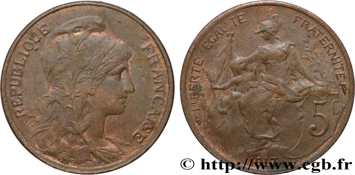 5 centimes Daniel-Dupuis 1917  F.119/30 MBC50 