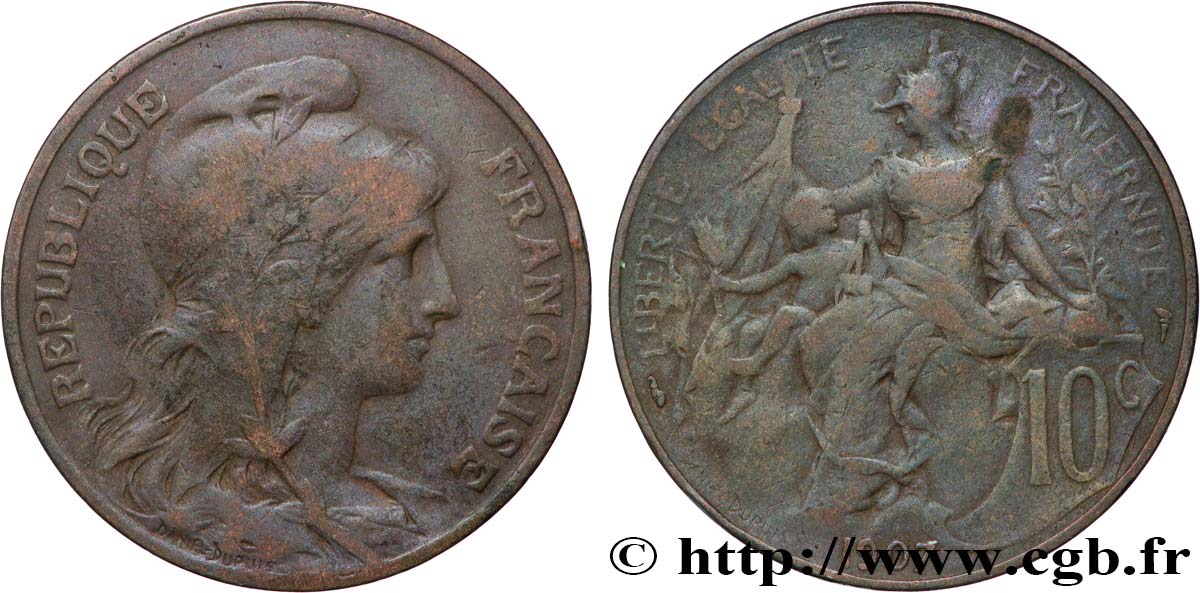 10 centimes Daniel-Dupuis 1907  F.136/16 TB25 