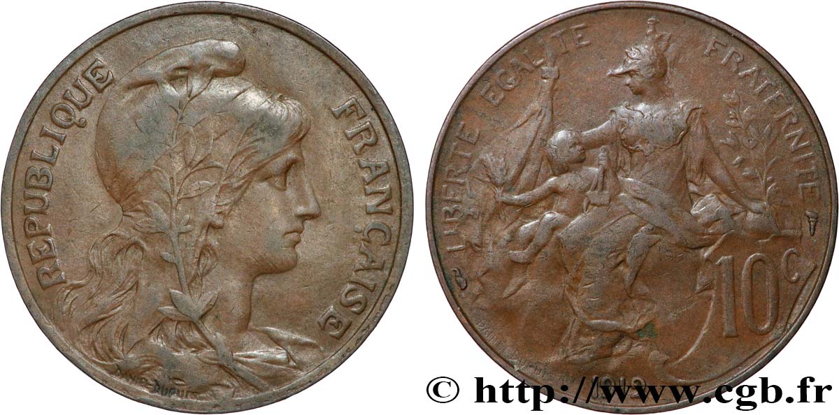 10 centimes Daniel-Dupuis 1912  F.136/21 VF35 
