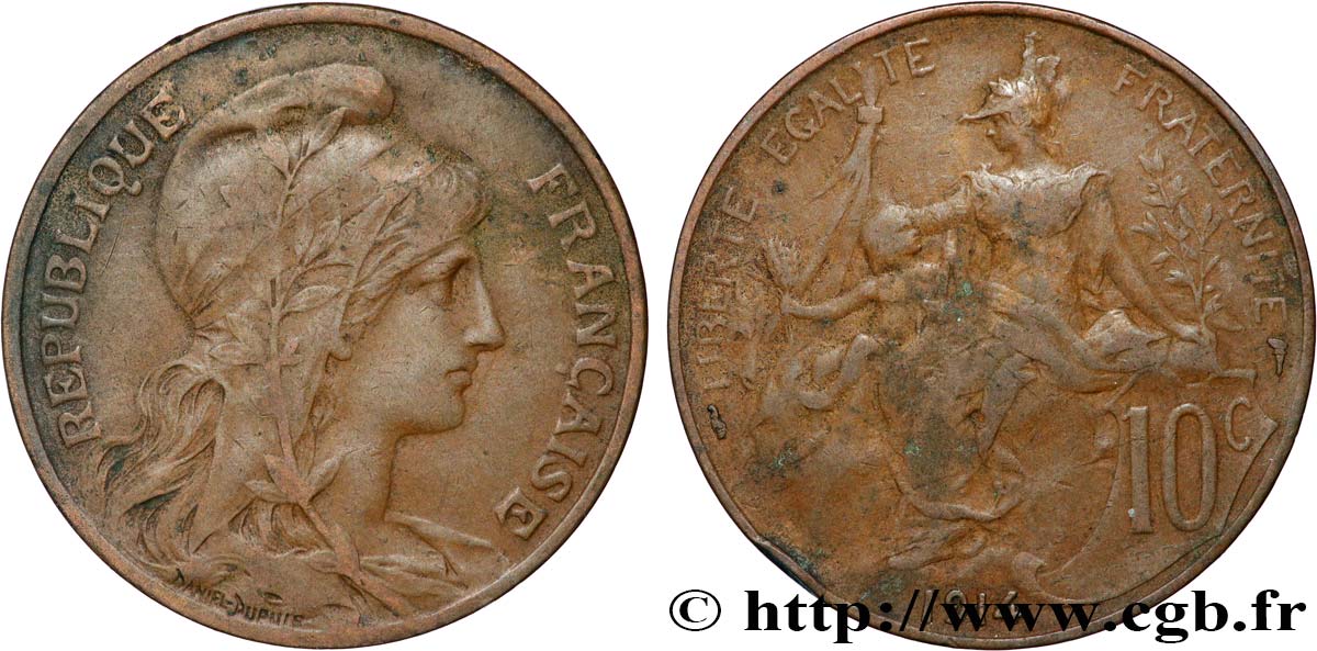 10 centimes Daniel-Dupuis 1914  F.136/23 TB 
