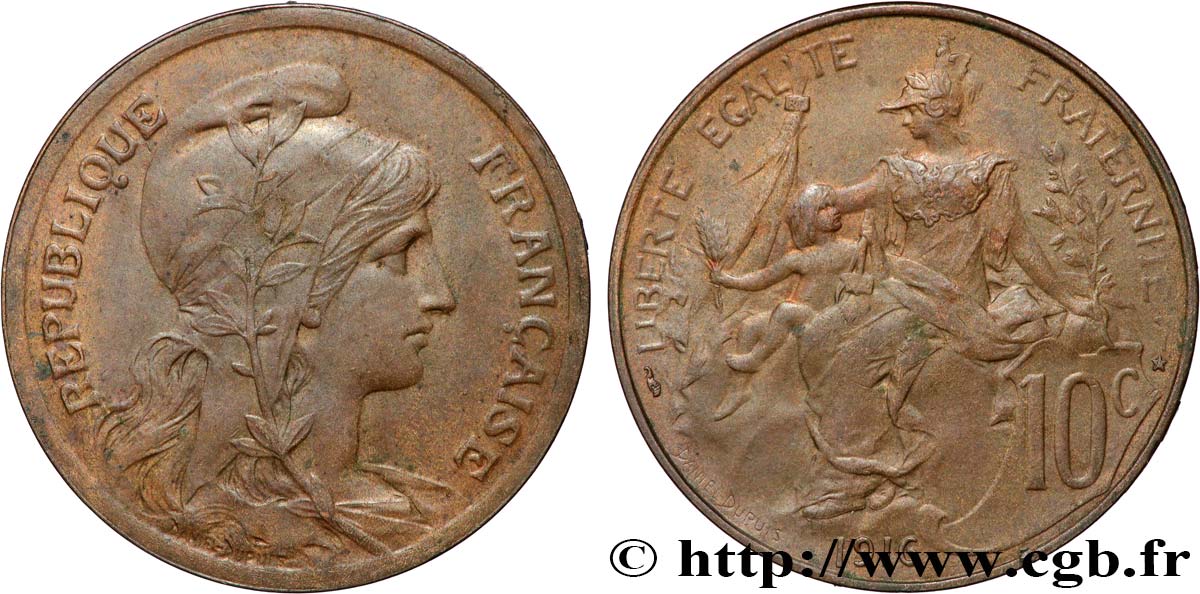 10 centimes Daniel-Dupuis 1916  F.136/27 TB+ 