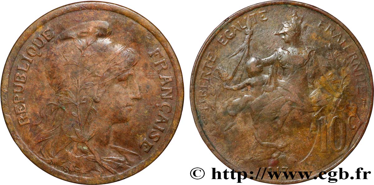 10 centimes Daniel-Dupuis 1917  F.136/28 TTB 