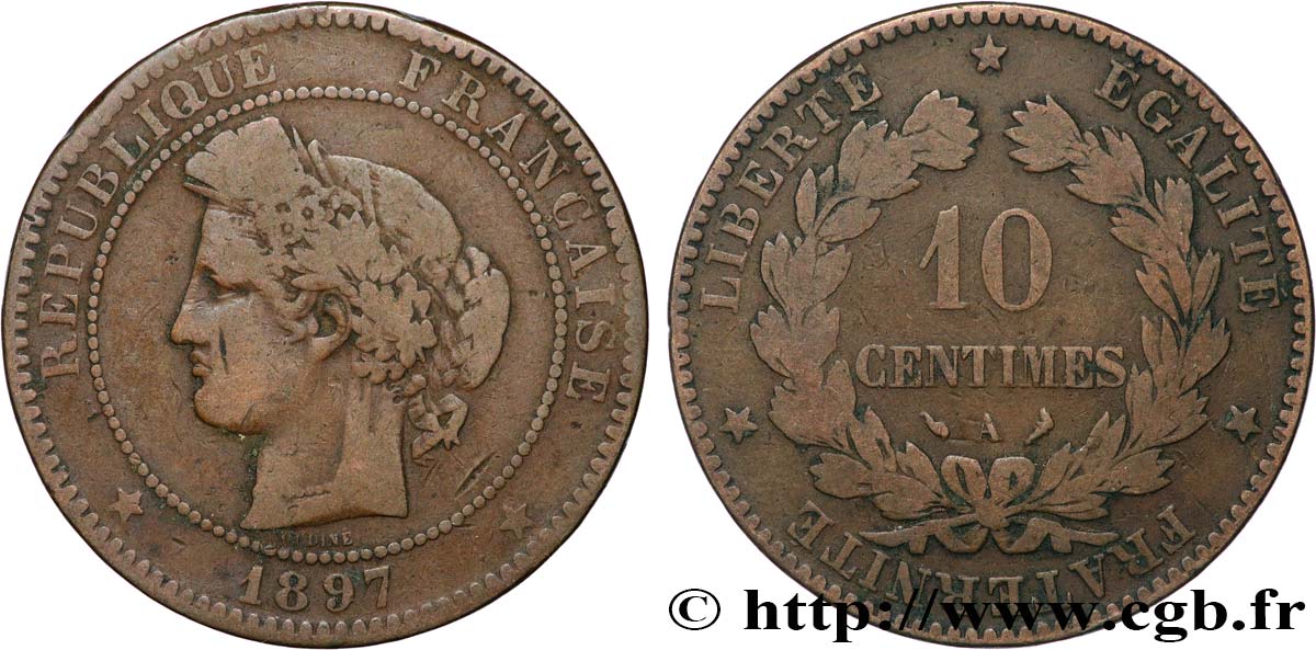 10 centimes Cérès 1897 Paris F.135/44 TB15 