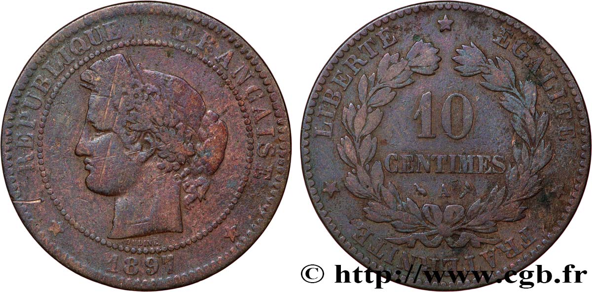 10 centimes Cérès 1897 Paris F.135/44 TB 