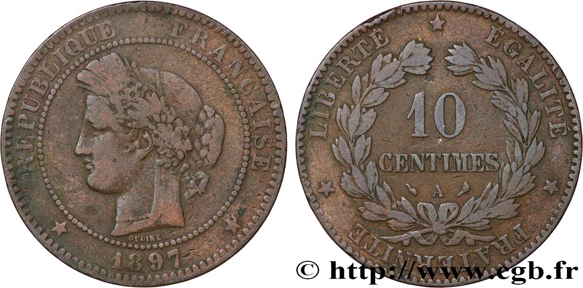 10 centimes Cérès 1897 Paris F.135/44 TB20 