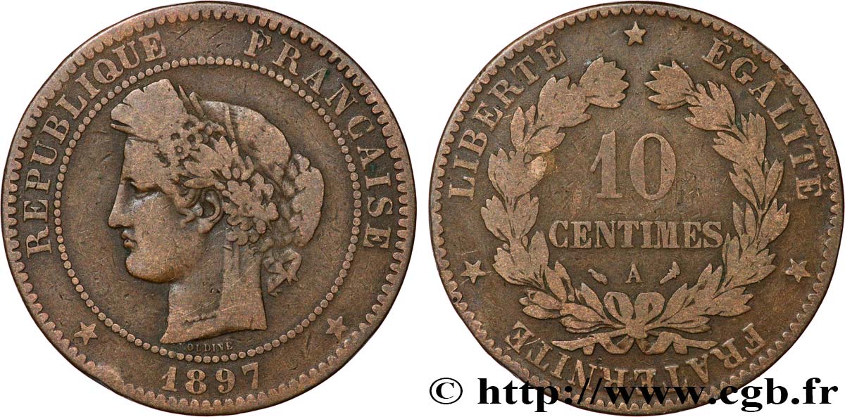 10 centimes Cérès 1897 Paris F.135/44 TB20 