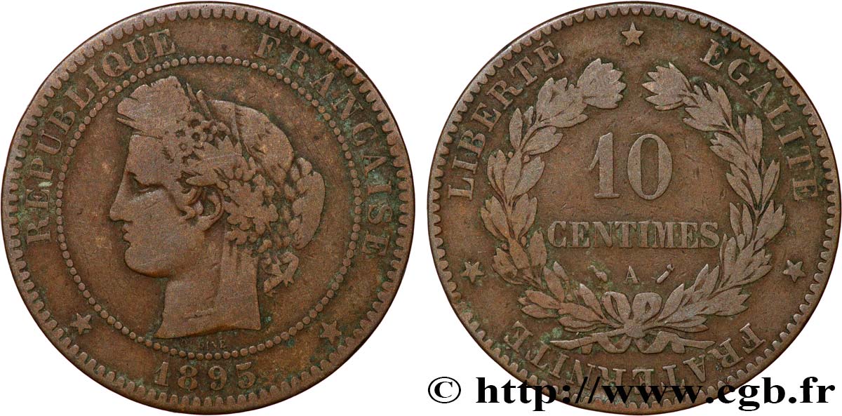 10 centimes Cérès 1895 Paris F.135/40 VG 