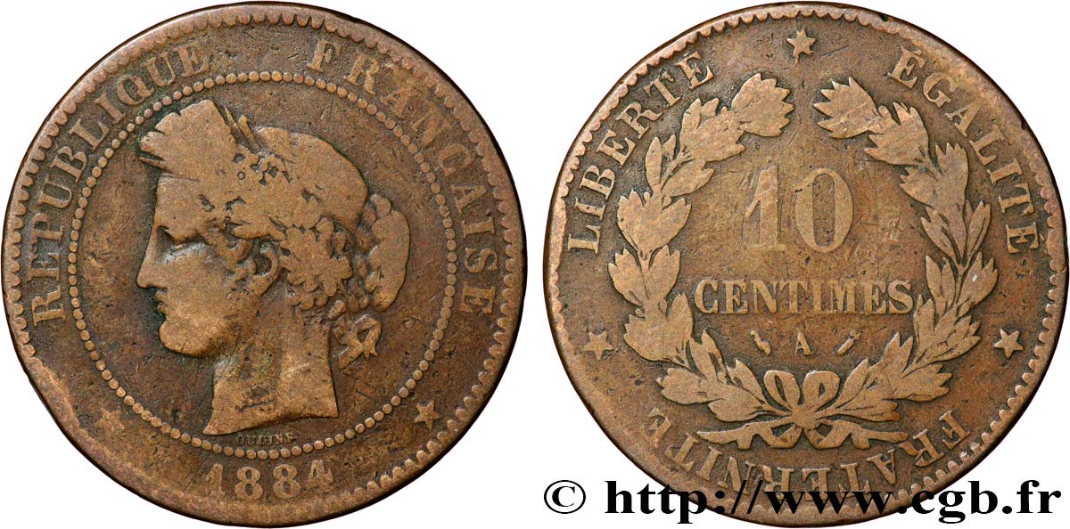 10 centimes Cérès 1884 Paris F.135/28 B12 