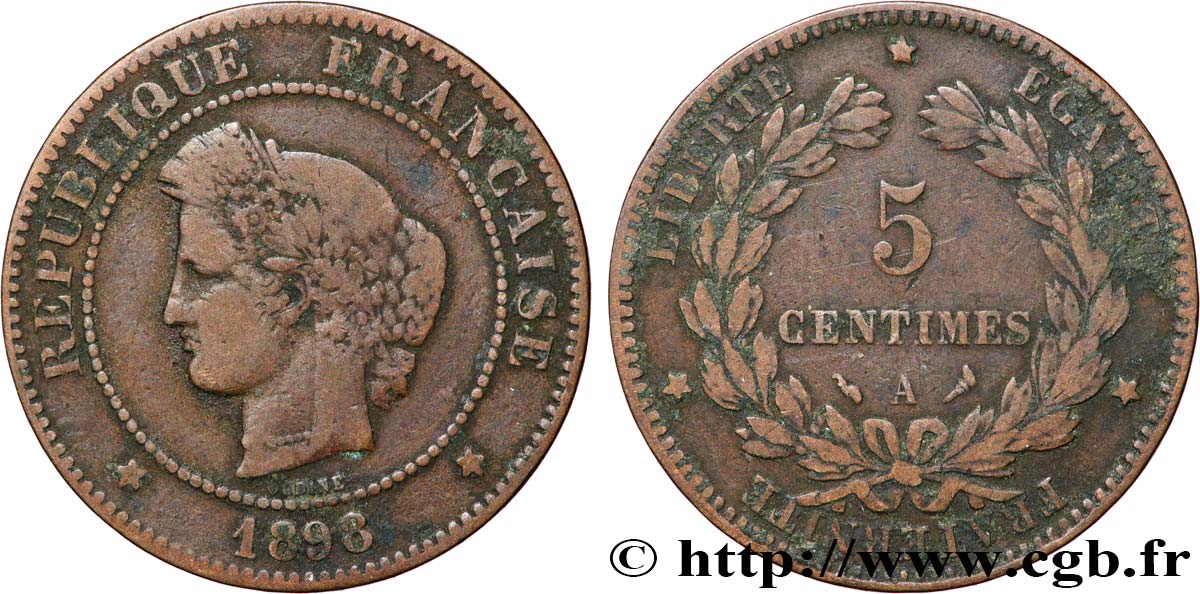 5 centimes Cérès 1898 Paris F.118/41 F 