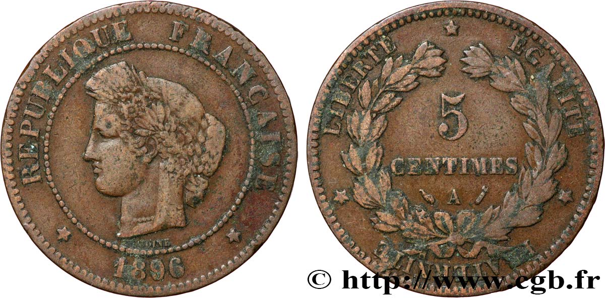 5 centimes Cérès 1896 Paris F.118/37 MB15 