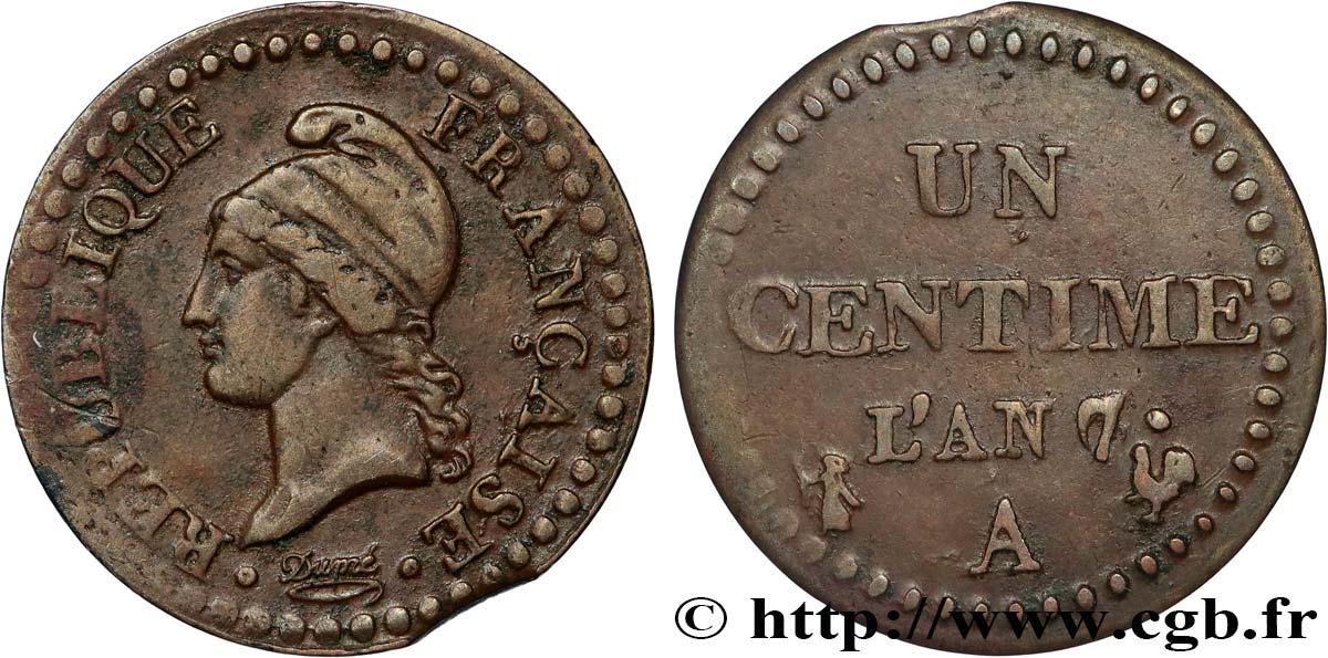 Un centime Dupré 1799 Paris F.100/22 VF 