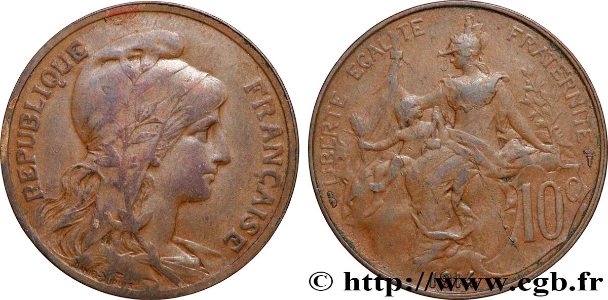 10 centimes Daniel-Dupuis 1914  F.136/23 TB 