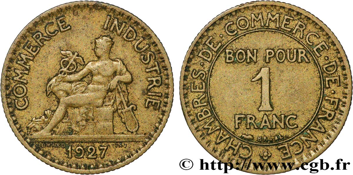 1 franc Chambres de Commerce 1927 Paris F.218/9 TB 