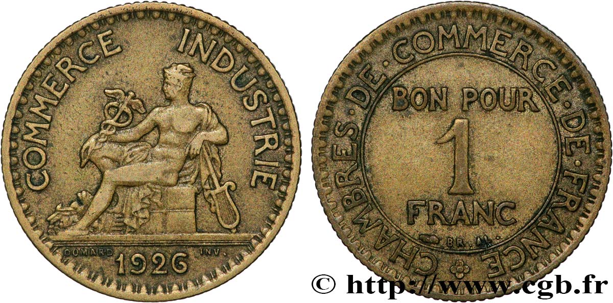 1 franc Chambres de Commerce 1926 Paris F.218/8 VF 