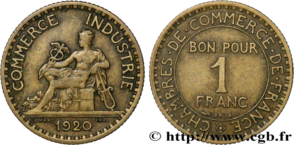 1 franc Chambres de Commerce 1920 Paris F.218/2 TB 
