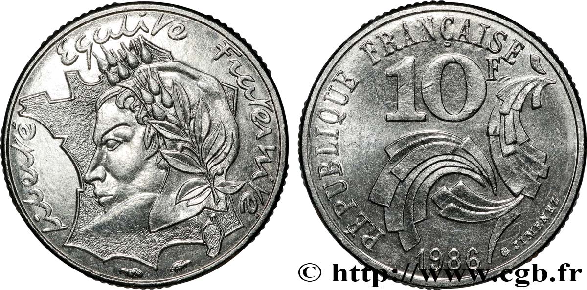 10 francs Jimenez 1986  F.373/2 EBC 