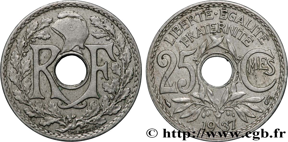 25 centimes Lindauer 1937  F.171/20 XF45 