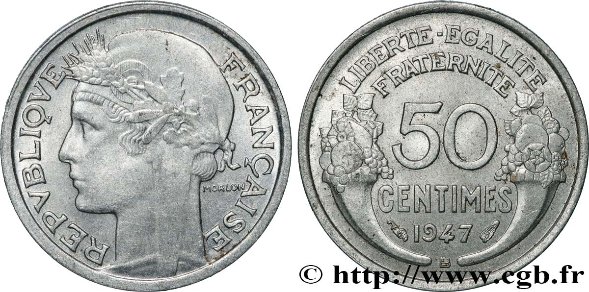 50 centimes Morlon, légère 1947 Beaumont-le-Roger F.194/11 AU 